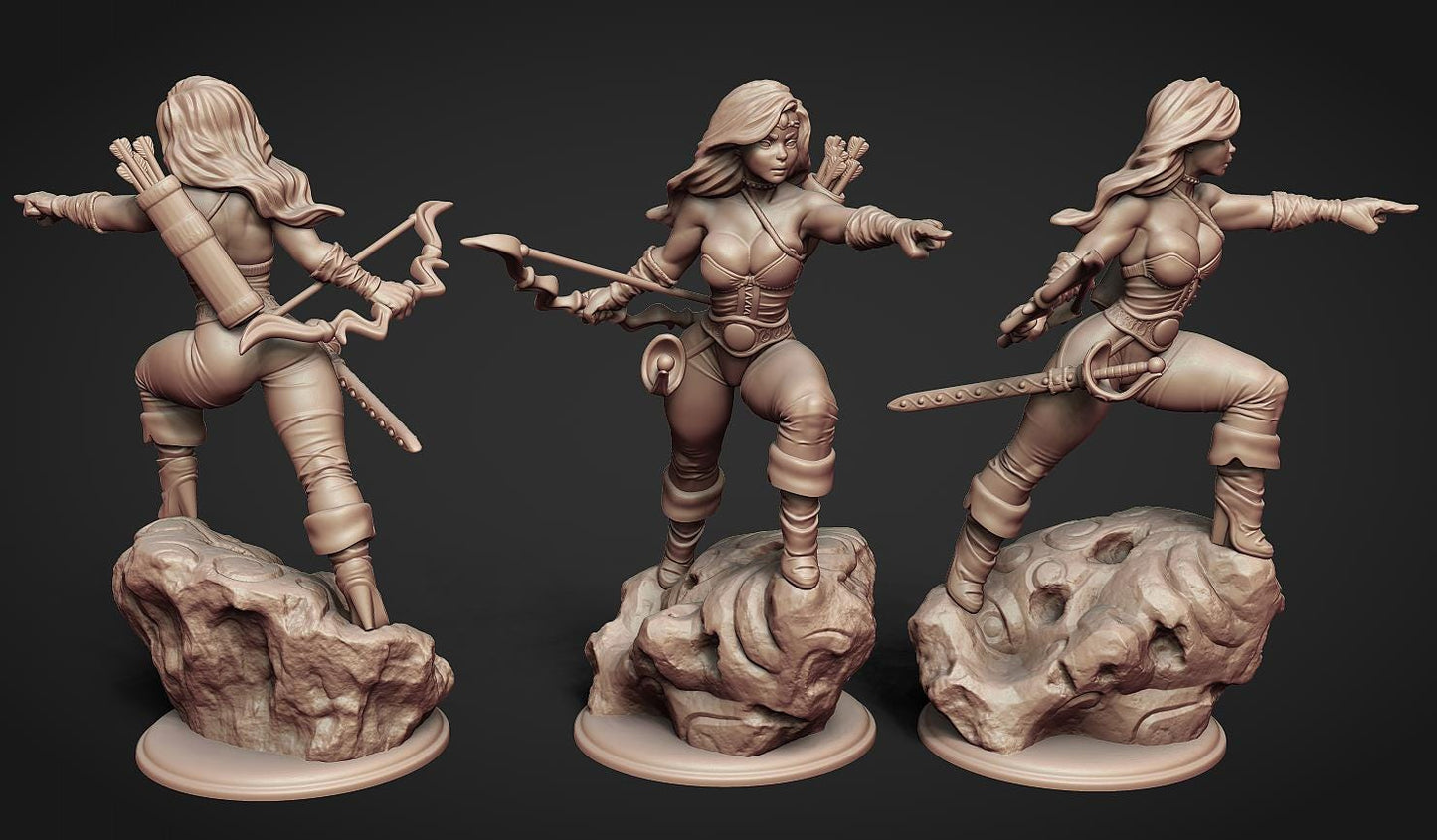 Feya the Archer Woman Miniature - by Claydemon Miniatures