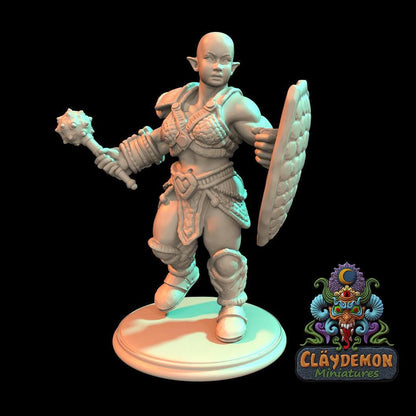 Breanwyn the Halfling Warrior Miniature - by Claydemon Miniatures