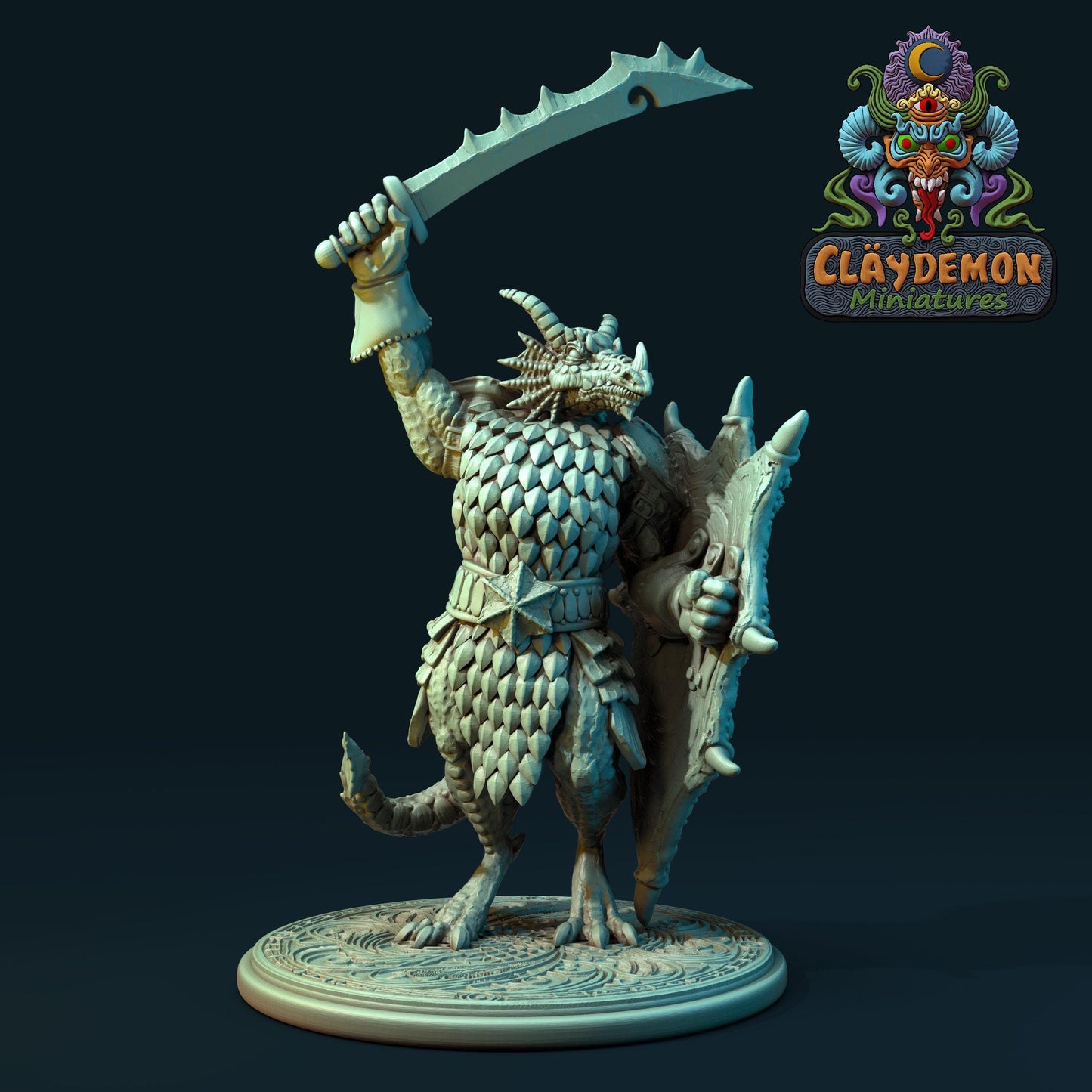 Kozokh the Dragonkin Miniature - by Claydemon Miniatures