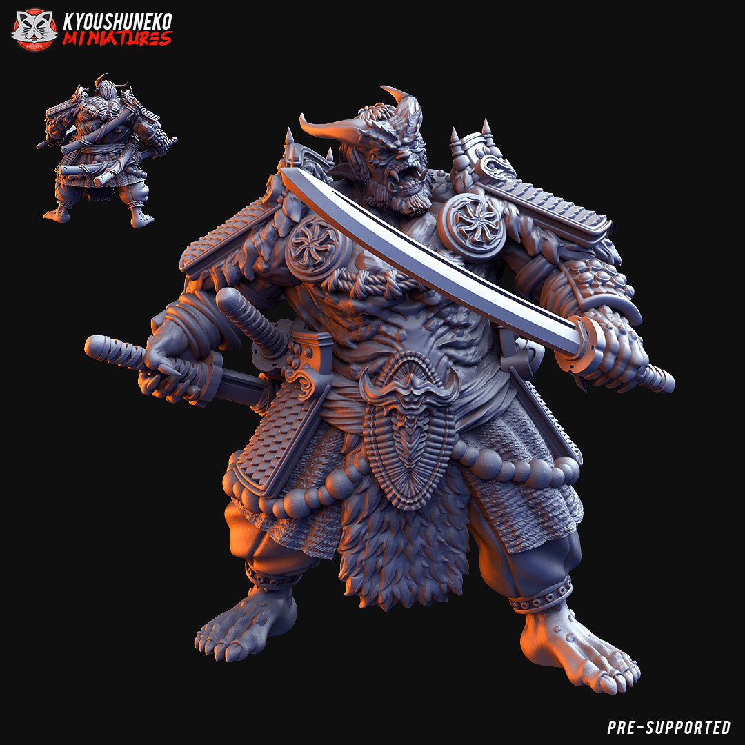 Chaos Oni Samurai Miniature - by Kyoushuneko Miniatures