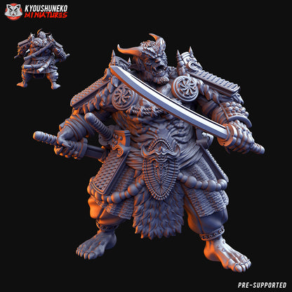 Chaos Oni Samurai Miniature - by Kyoushuneko Miniatures