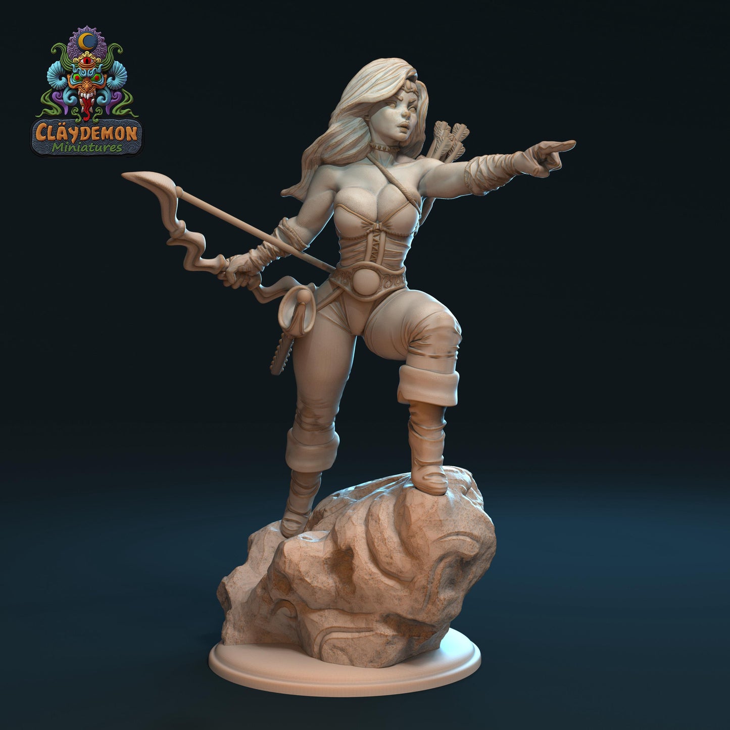 Feya the Archer Woman Miniature - by Claydemon Miniatures