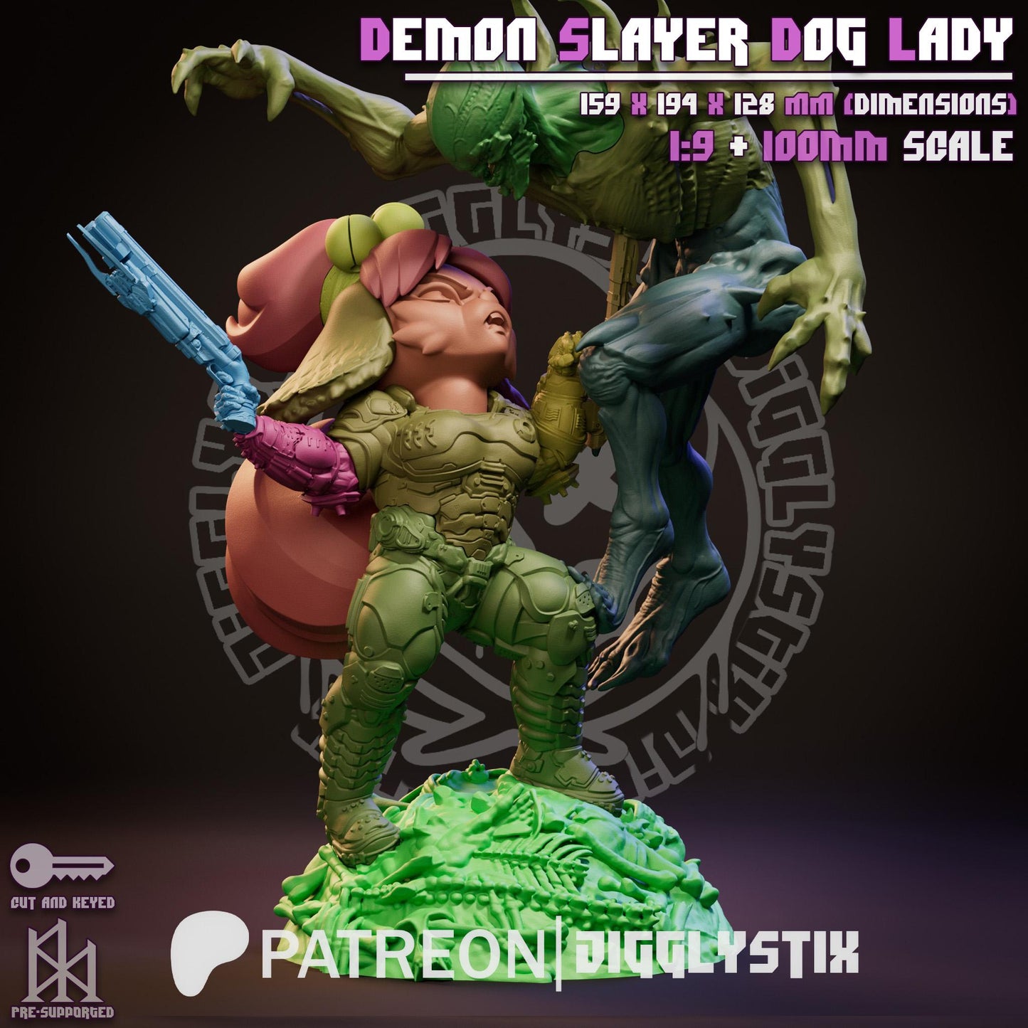 Demon Slayer Dog Lady Miniature - by Jigglystix