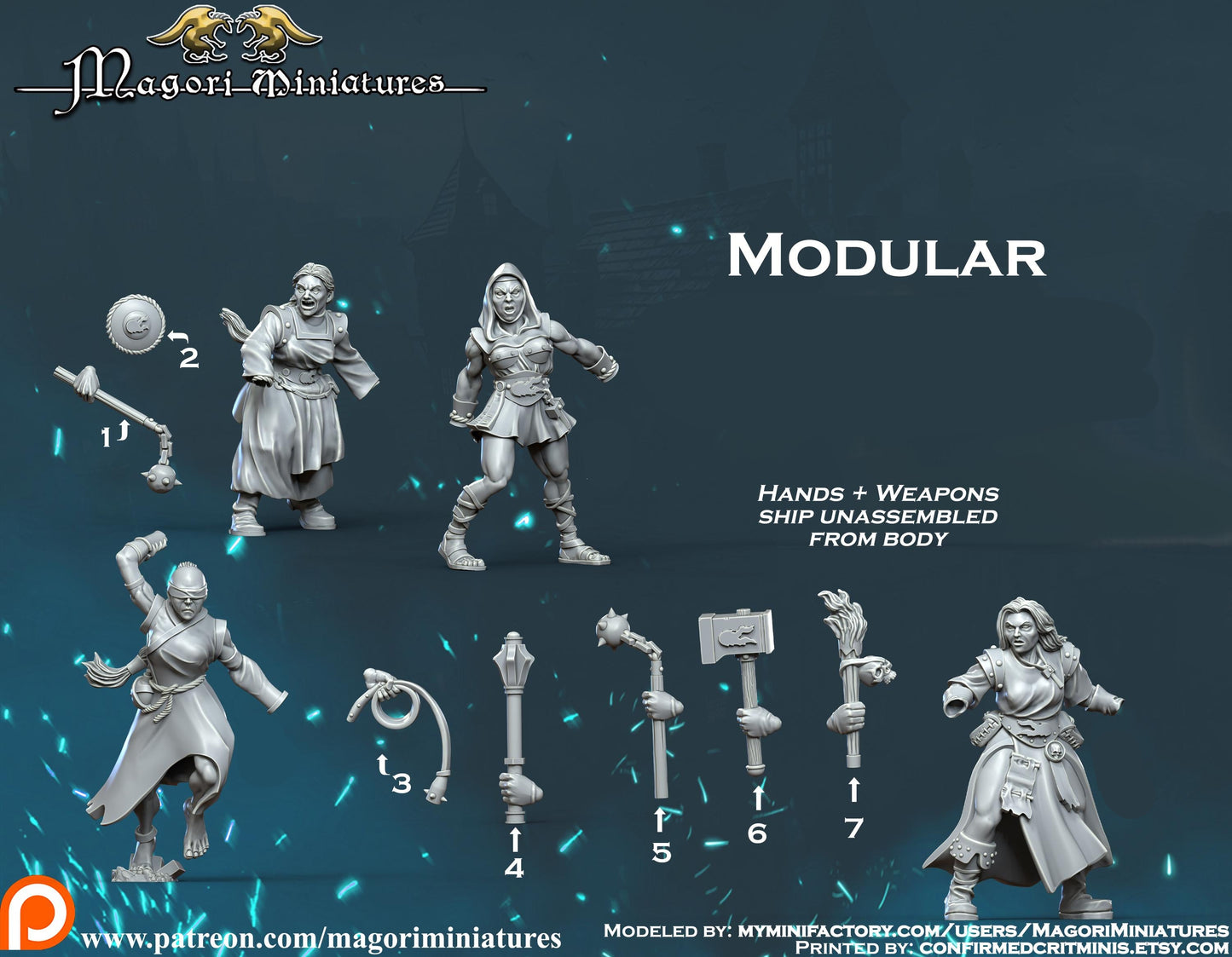 Sisters of the Hammergod Warband Miniatures - by Magori Miniatures