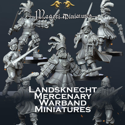 Landsknecht Mercenary Warband Miniatures SET A - by Magori Miniatures