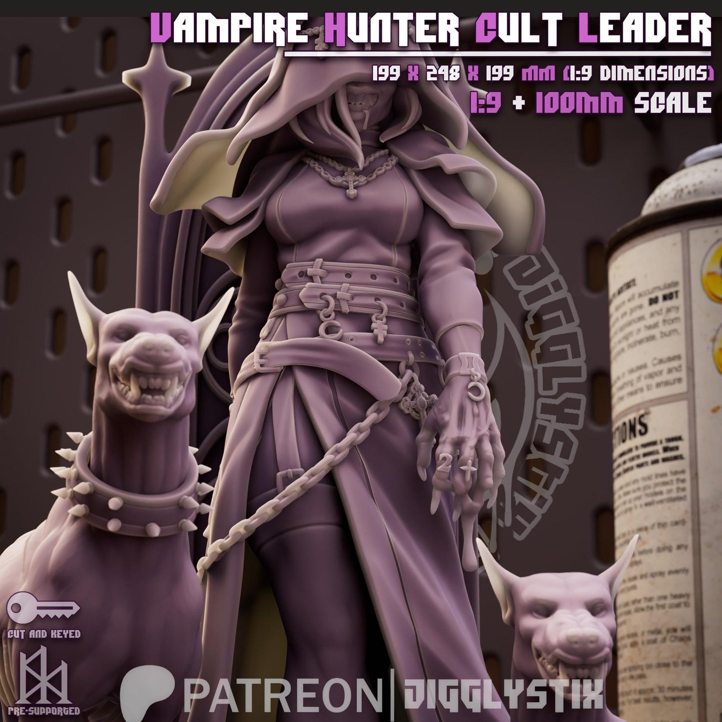 Vampire Hunter Cult Leader Miniature - by Jigglystix