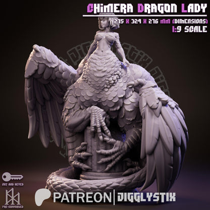 Chimera Dragon Lady Miniature - by Jigglystix