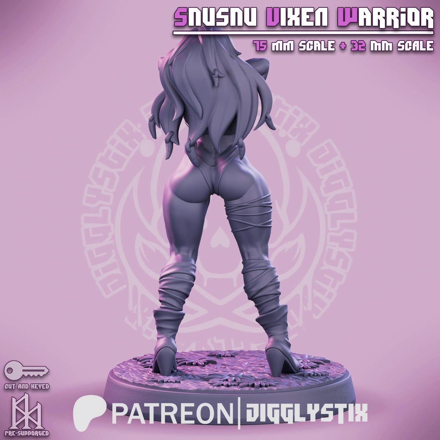 SnuSnu Vixen Warrior Miniature - by Jigglystix