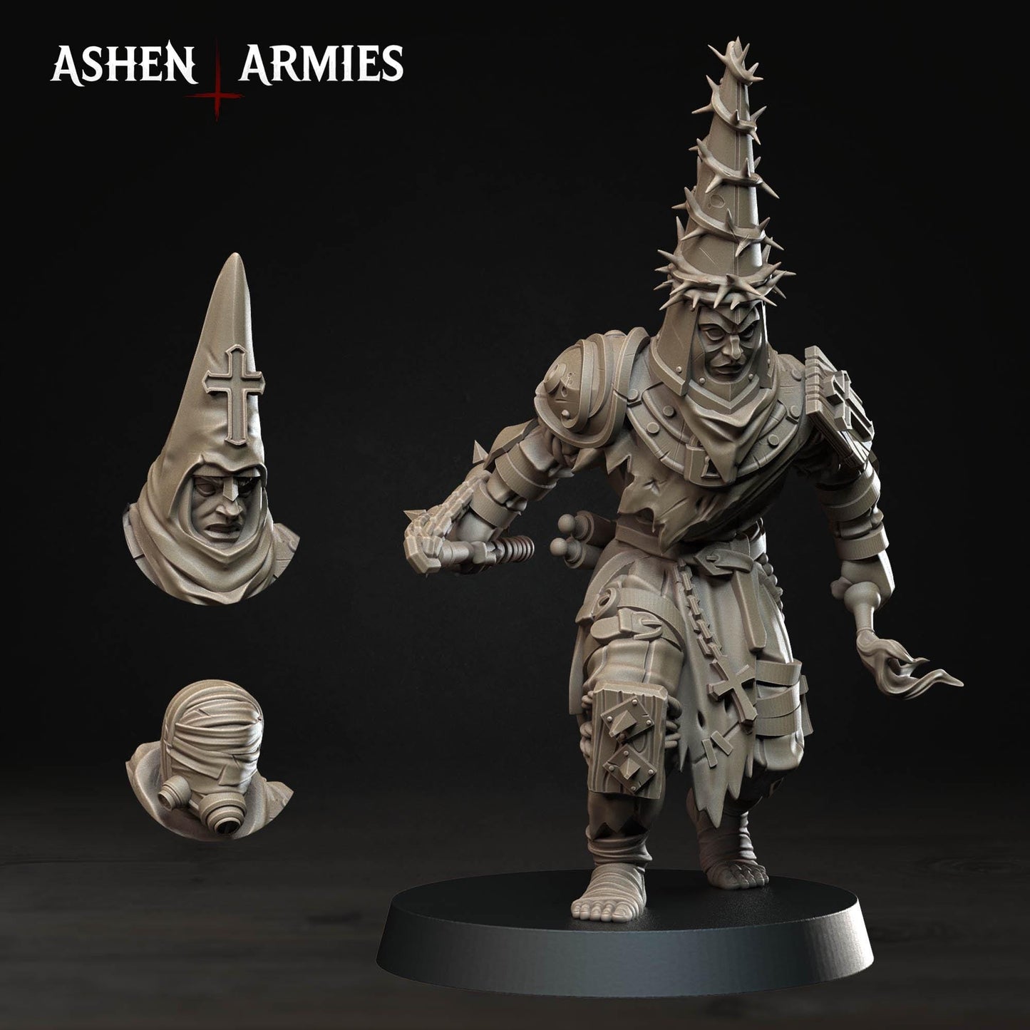 Bleeding Procession Molotov Trooper Miniature - Ashen Armies by Bite the Bullet