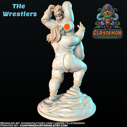 The Wrestlers Women Miniature - by Claydemon Miniatures