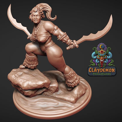Banca the Warrior Woman Miniature - by Claydemon Miniatures