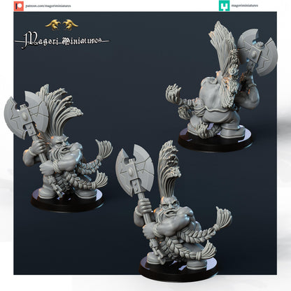 Dwarven Troll Slayer Miniature - by Magori Miniatures