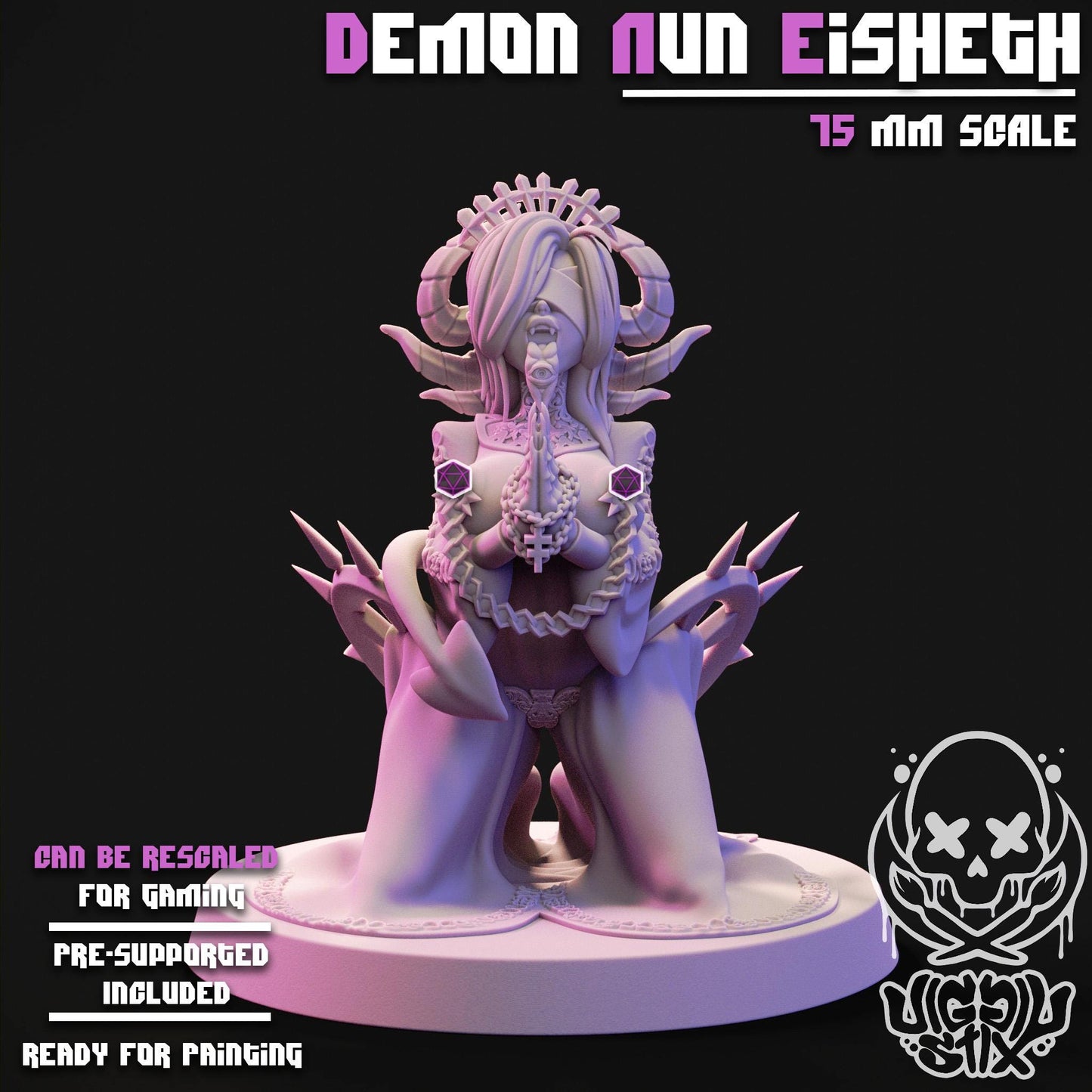 Demon Nun Eisheth Miniature - by Jigglystix