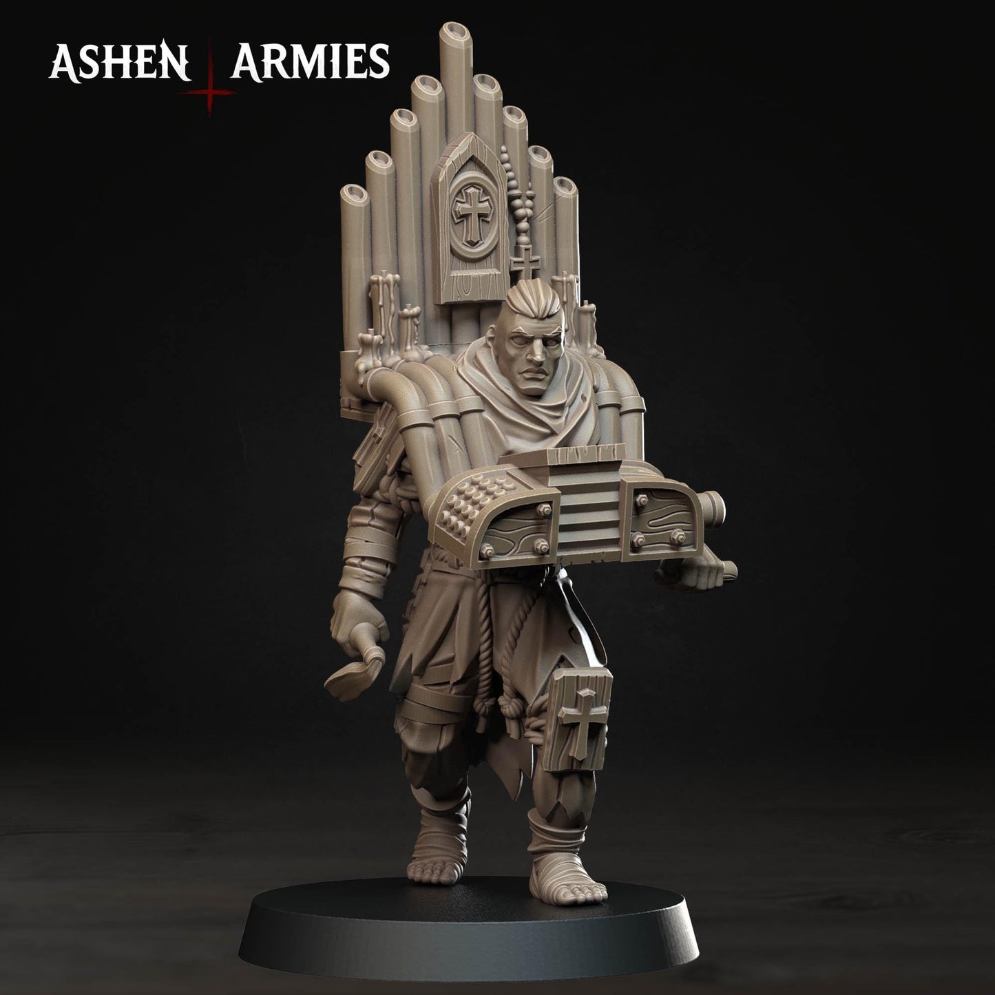 Bleeding Procession Musician Miniature - Ashen Armies by Bite the Bullet