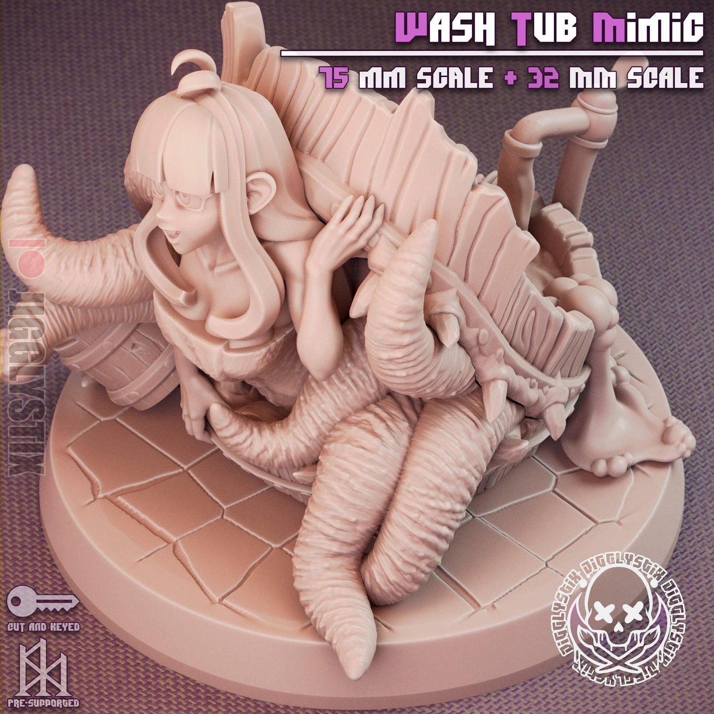 Wash Tub Mimic Miniature - by Jigglystix