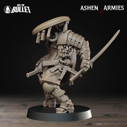 Holy Shogunate Trench Cleric Miniature - Ashen Armies by Bite the Bullet
