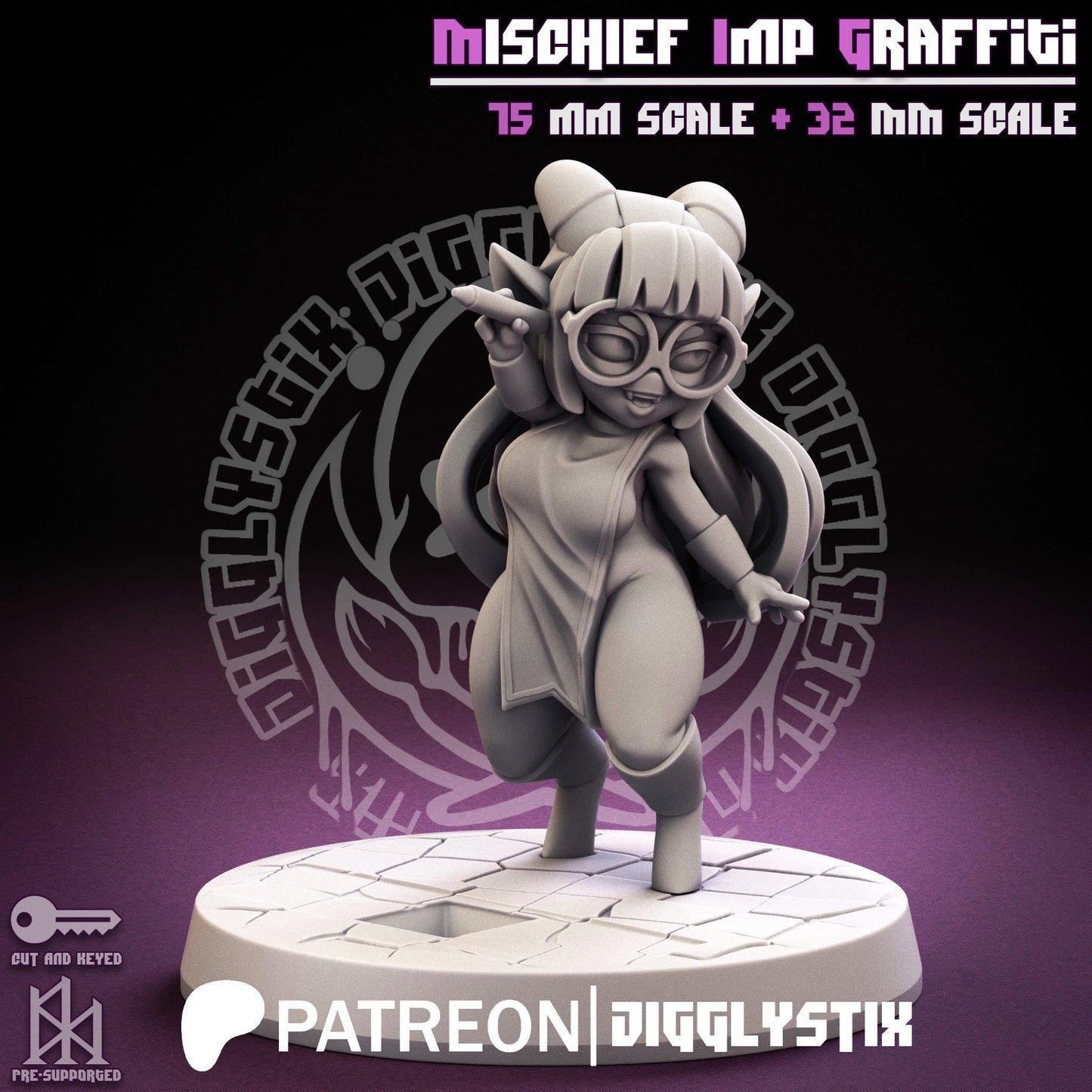Mischief Imp Graffiti Miniature - by Jigglystix