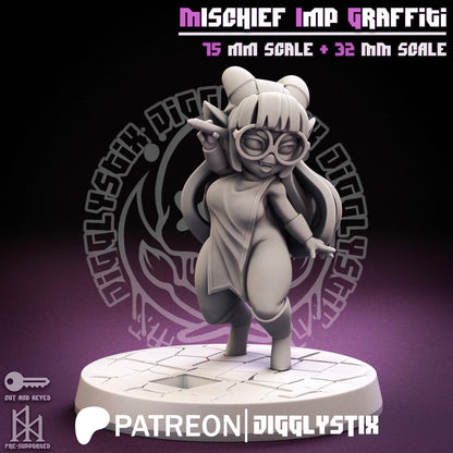 Mischief Imp Graffiti Miniature - by Jigglystix