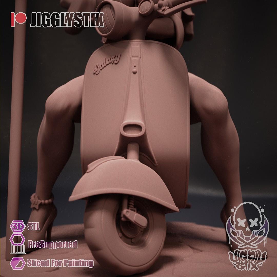 Galaxy Vespa Girl Miniature - by Jigglystix