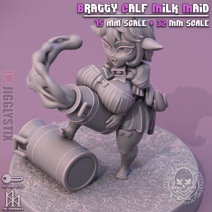 Bratty Calf Milk Maid Miniature - by Jigglystix