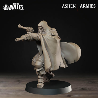 Sanctified Legion Sniper Priest Pistols Miniature - Ashen Armies by Bite the Bullet