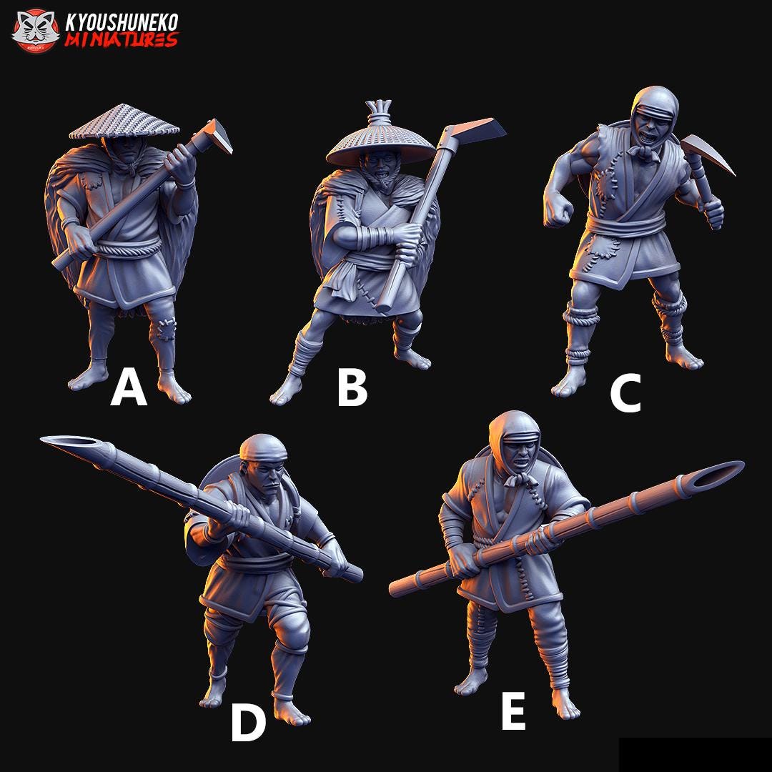 Japanese Feudal Peasant Miniatures - by Kyoushuneko Miniatures