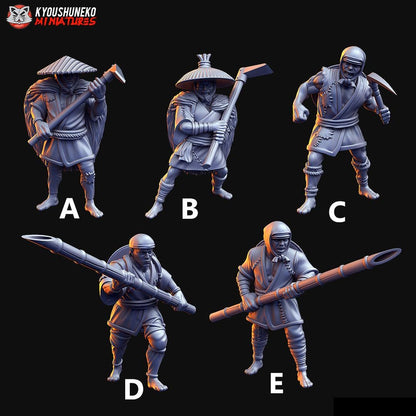 Japanese Feudal Peasant Miniatures - by Kyoushuneko Miniatures