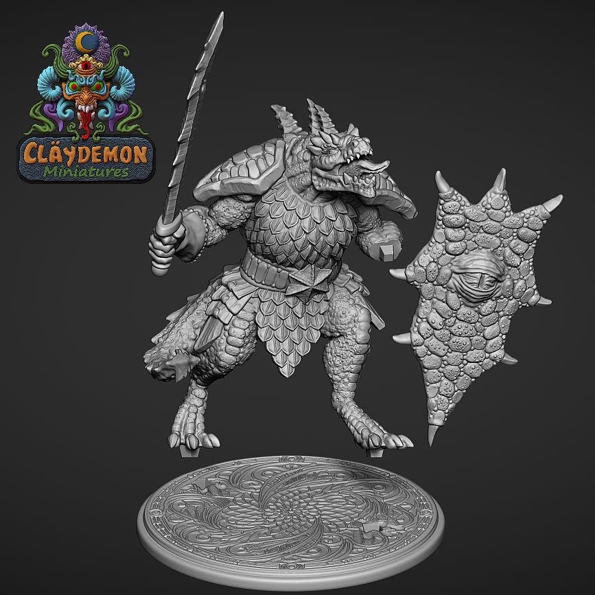 Talkorus the Dragonkin Miniature - by Claydemon Miniatures