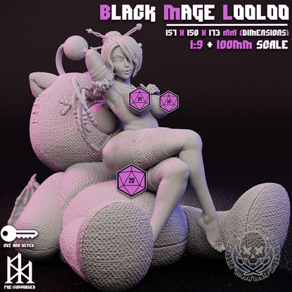 Black Mage Looloo Miniature - by Jigglystix