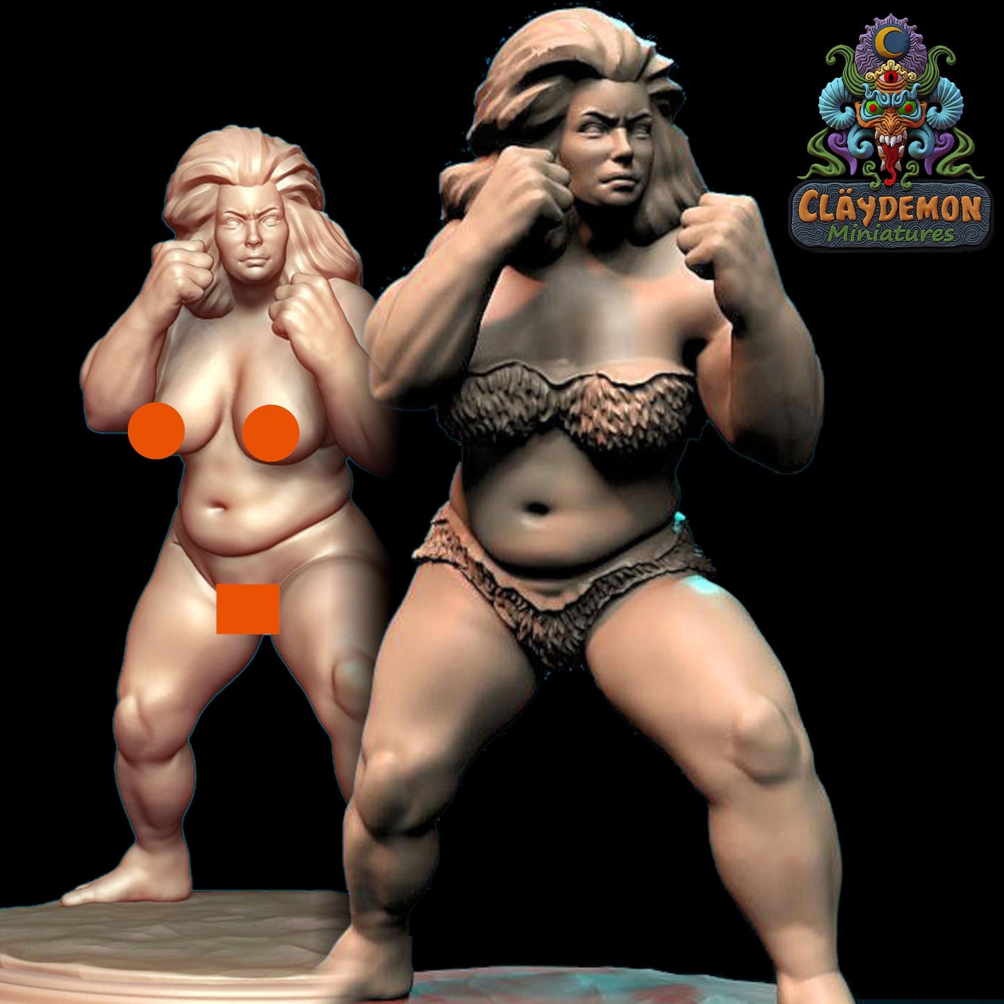 Matilda the Fighter Miniature - by Claydemon Miniatures