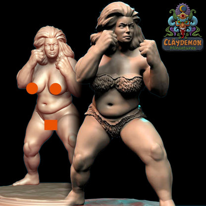 Matilda the Fighter Miniature - by Claydemon Miniatures