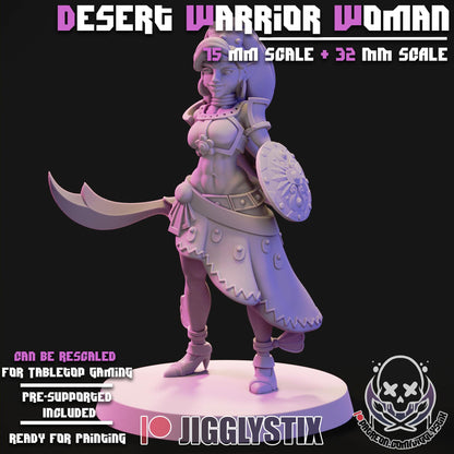 Desert Warrior Woman Miniature - by Jigglystix