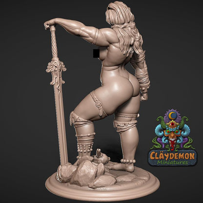 Vesta the Blooddrinker Warrior Woman Miniature - by Claydemon Miniatures