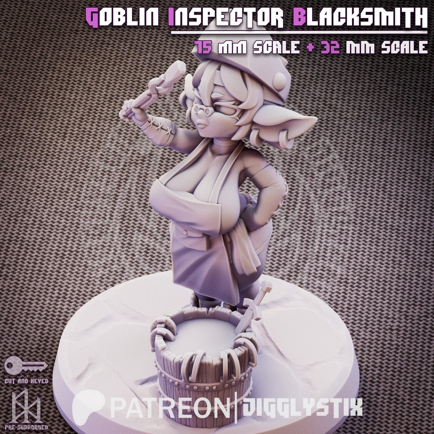 Goblin Inspector Blacksmith Miniature - by Jigglystix