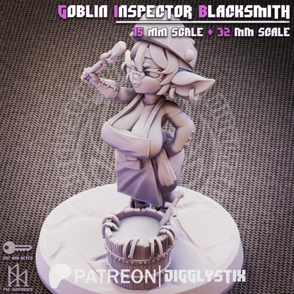 Goblin Inspector Blacksmith Miniature - by Jigglystix