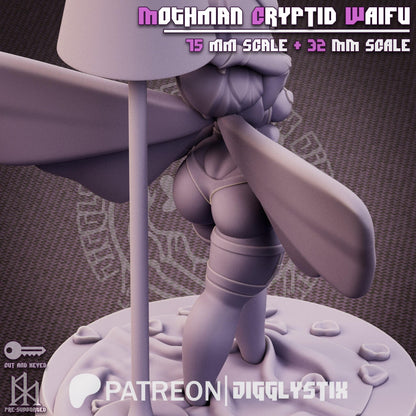 Mothman Cryptid Waifu Miniature - by Jigglystix