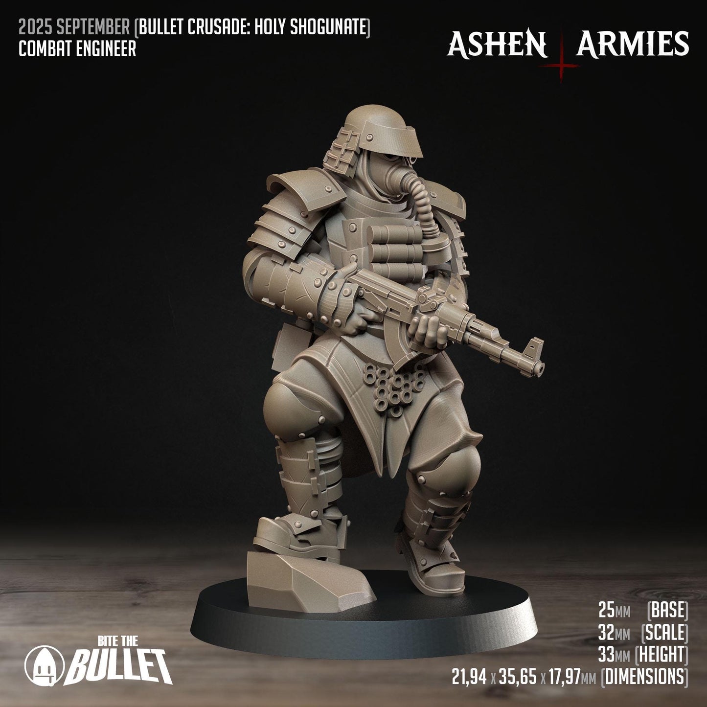 Holy Shogunate Lieutenant Miniature - Ashen Armies by Bite the Bullet
