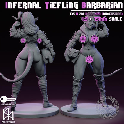 Infernal Tiefling Barbarian Miniature - by Jigglystix