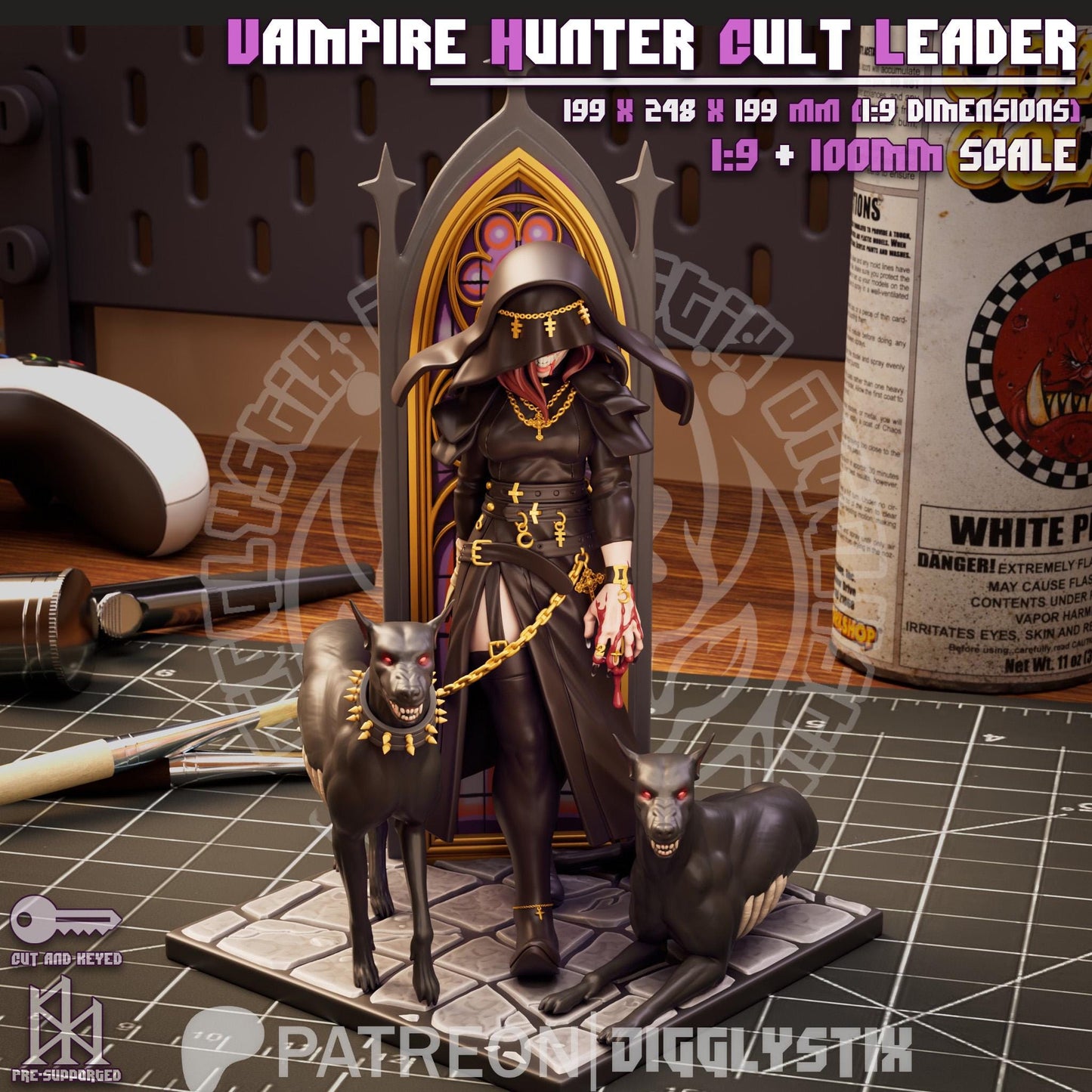 Vampire Hunter Cult Leader Miniature - by Jigglystix