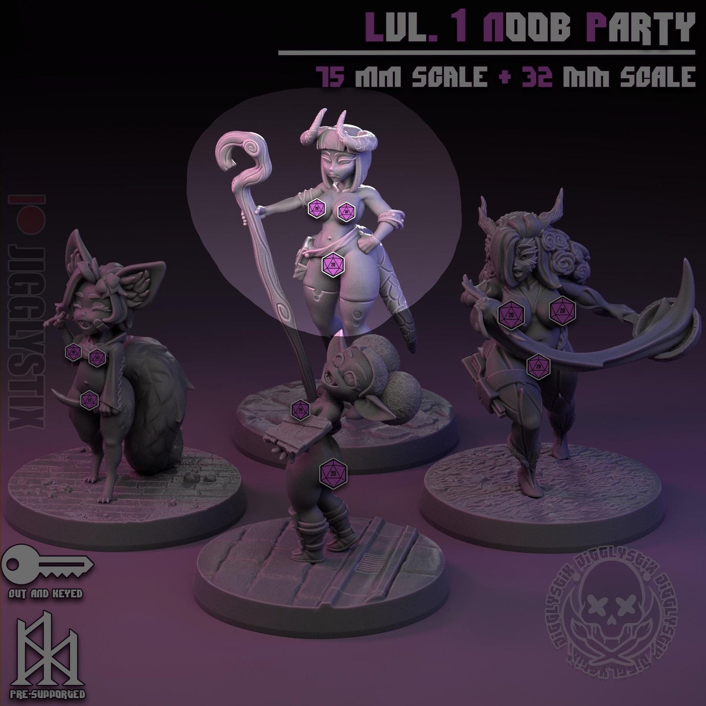 Lvl 1 Draconian Sorceress Miniature - by Jigglystix
