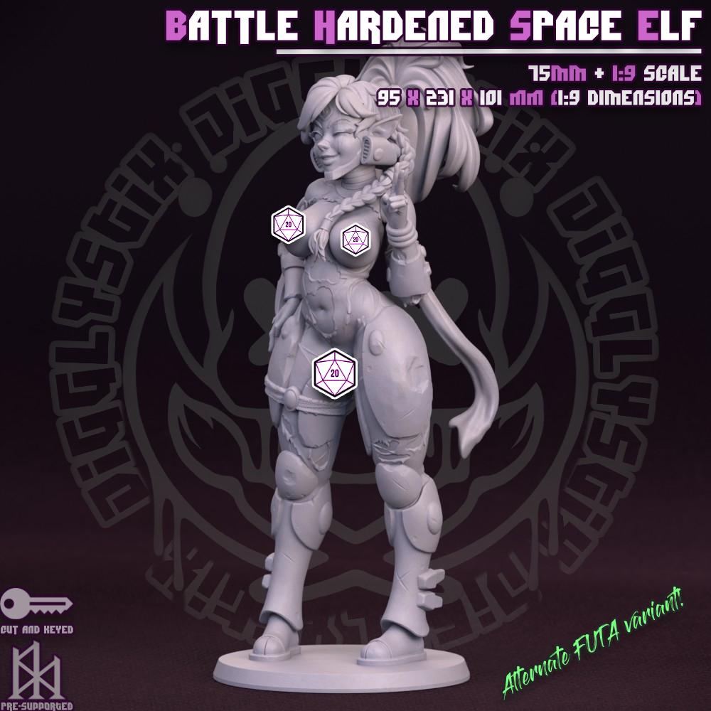 Battle Hardened Space Elf Miniature - by Jigglystix