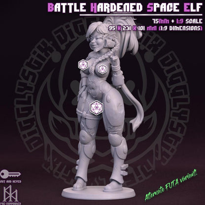 Battle Hardened Space Elf Miniature - by Jigglystix
