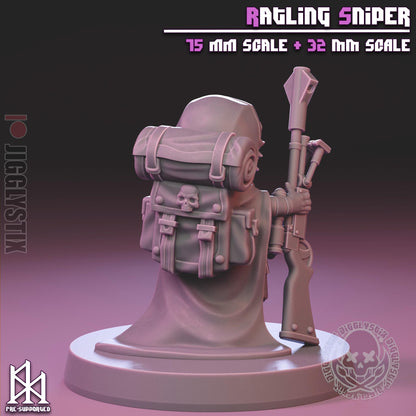 Ratling Sniper Miniature - by Jigglystix