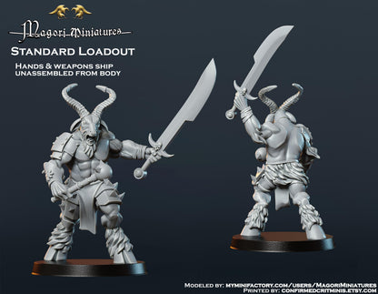Goatman Cultist Miniature A - by Magori Miniatures