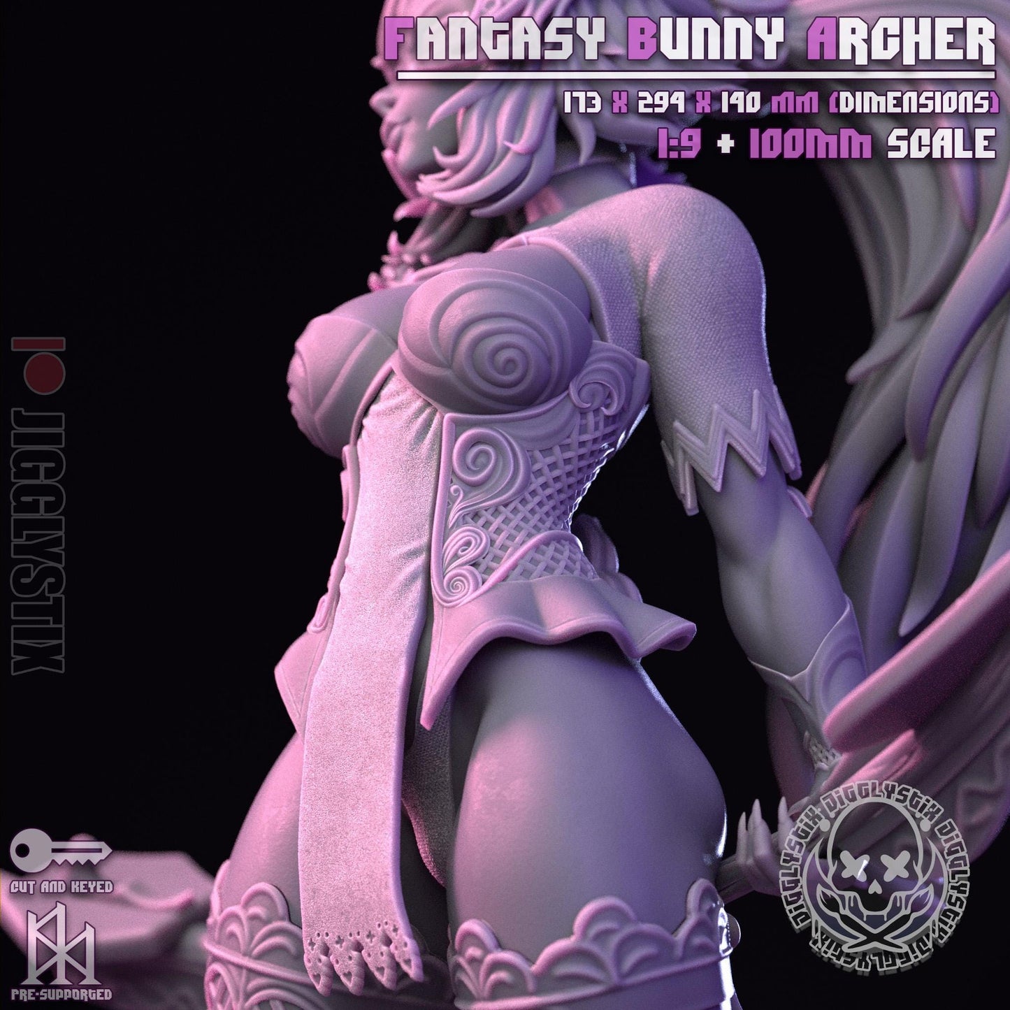 Fantasy Bunny Archer Fran Miniature - by Jigglystix