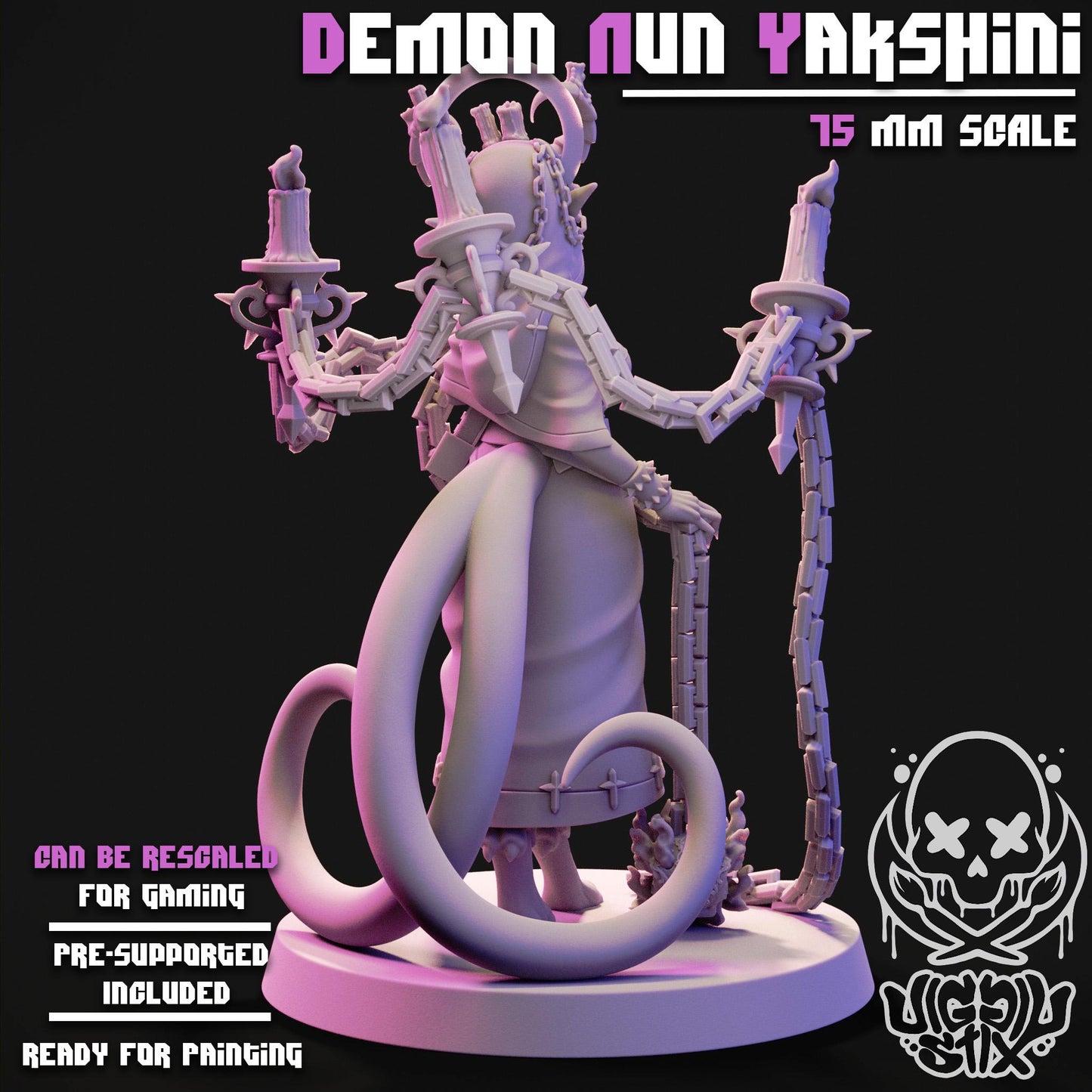 Demon Nun Yakshini Miniature - by Jigglystix