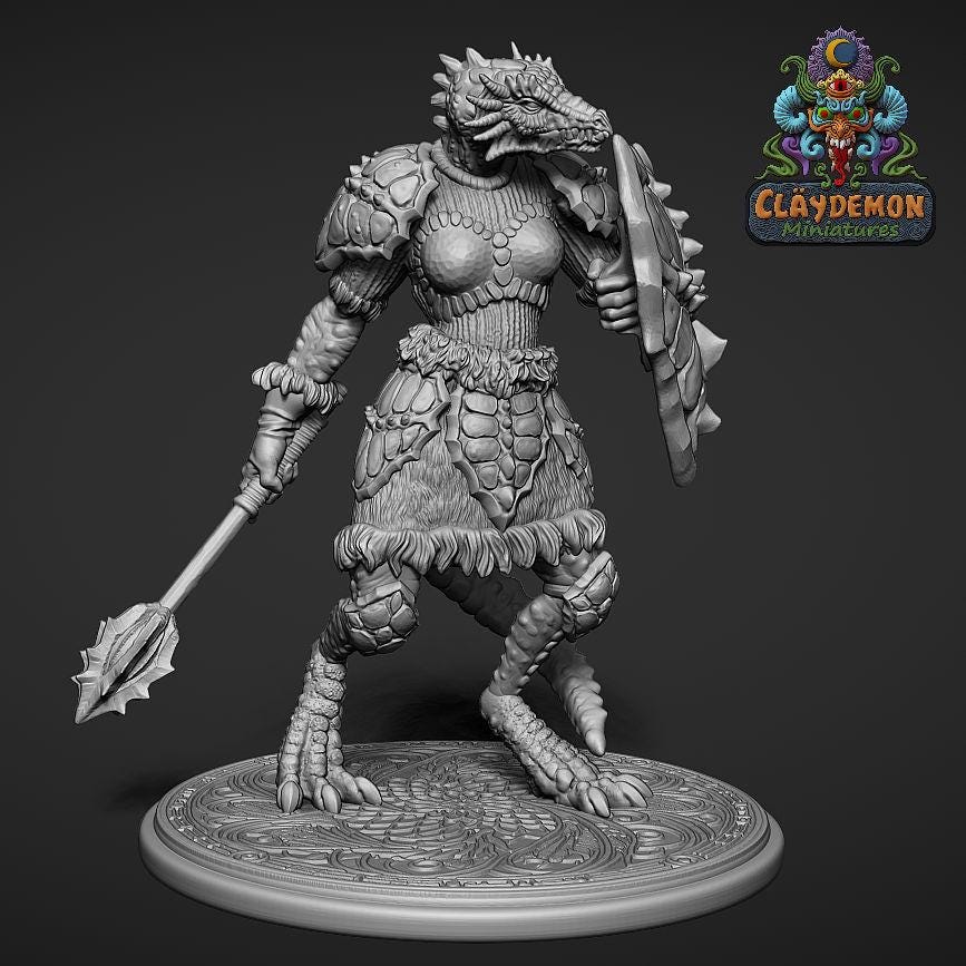 Zildrah the Dragonkin Miniature - by Claydemon Miniatures