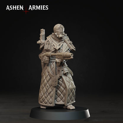 Bleeding Procession Flamethrower Miniature - Ashen Armies by Bite the Bullet