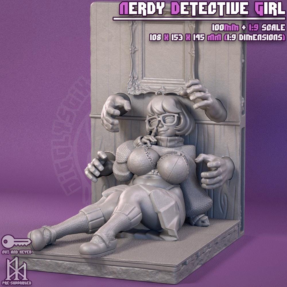 Nerdy Detective Girl Miniature - by Jigglystix