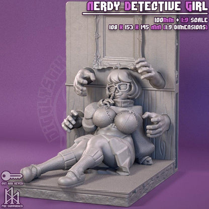 Nerdy Detective Girl Miniature - by Jigglystix